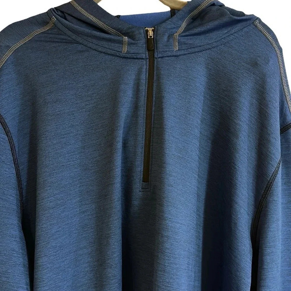 Tommy Bahama 1/3 Zip Up Blue Pullover Hoodie Size XXL - Picture 3 of 9